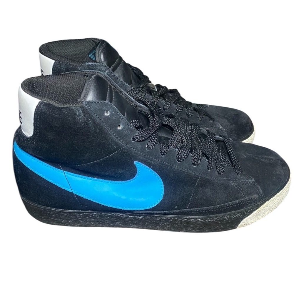 Nike Blazer High Black Blue Suede Leather Size 9.5 316664-041